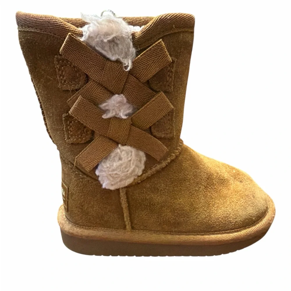 Koolaburra by UGG Chestnut Bow Boots | Girls Size 7 | Cozy Fall Winter